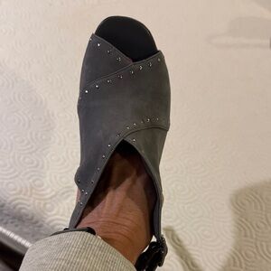 Chic Studded Gray Mules for Women